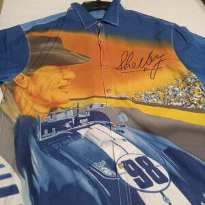 Carroll Shelby's Store Men's Button Up 427 S/C All Over Print Shirt Size M